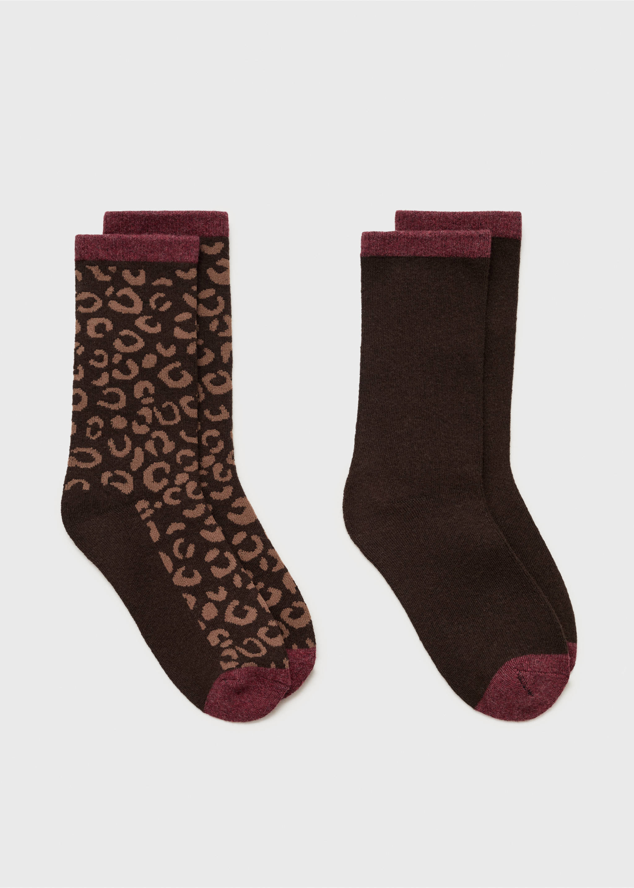 Pack 2 calcetines estampados - Artículo sin modelo, Marrón. Ref: 17024091-00.