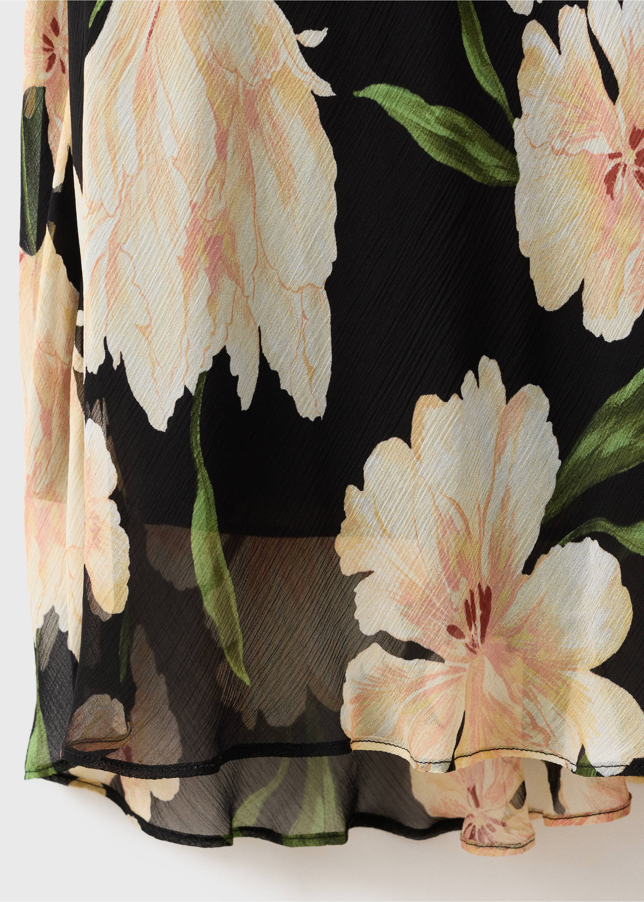 Floral-print dress with ruffle detail - Details of the article 0, Black. Ref: 17024093-00.