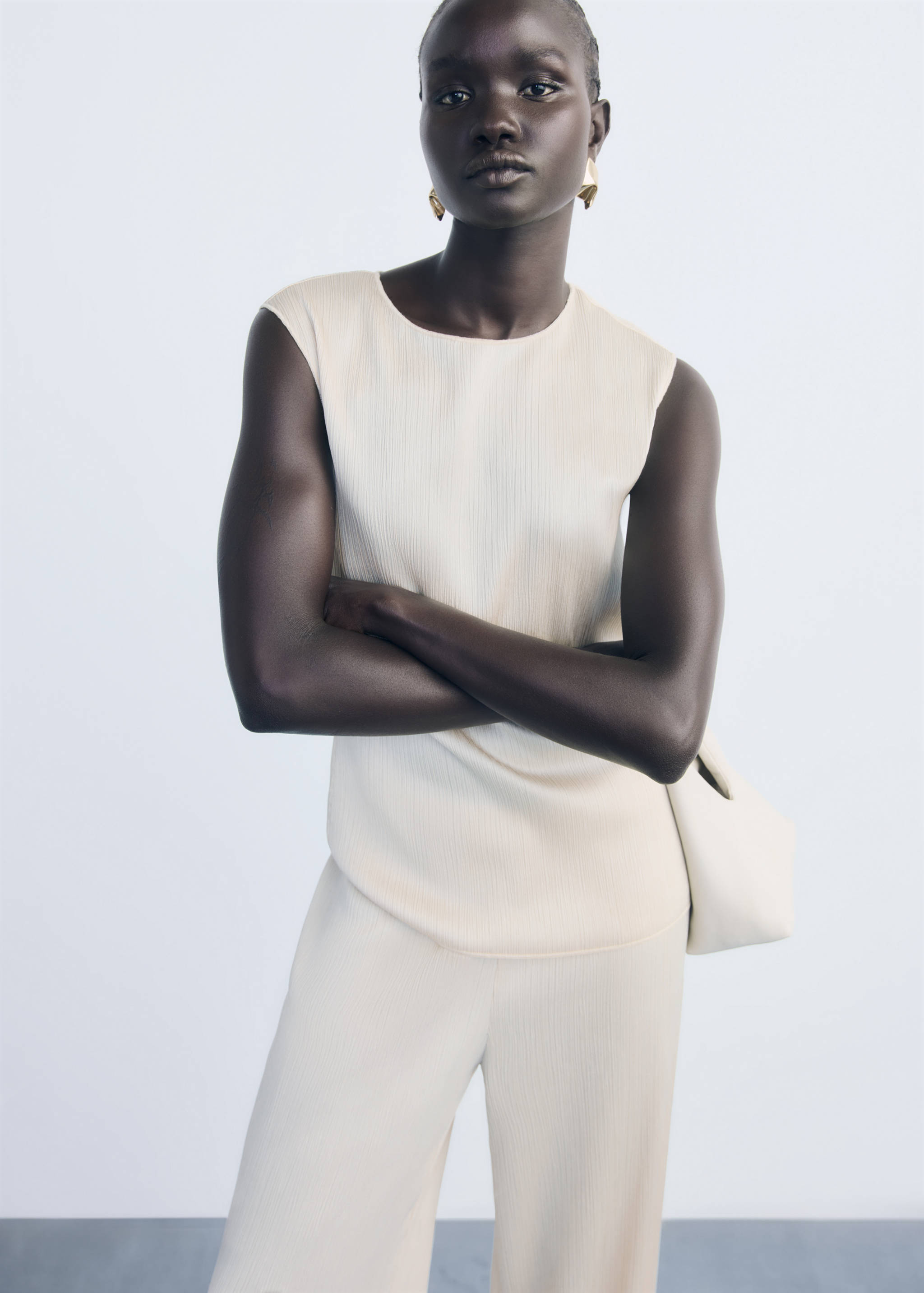 Top maglia plissettato - Piano medio