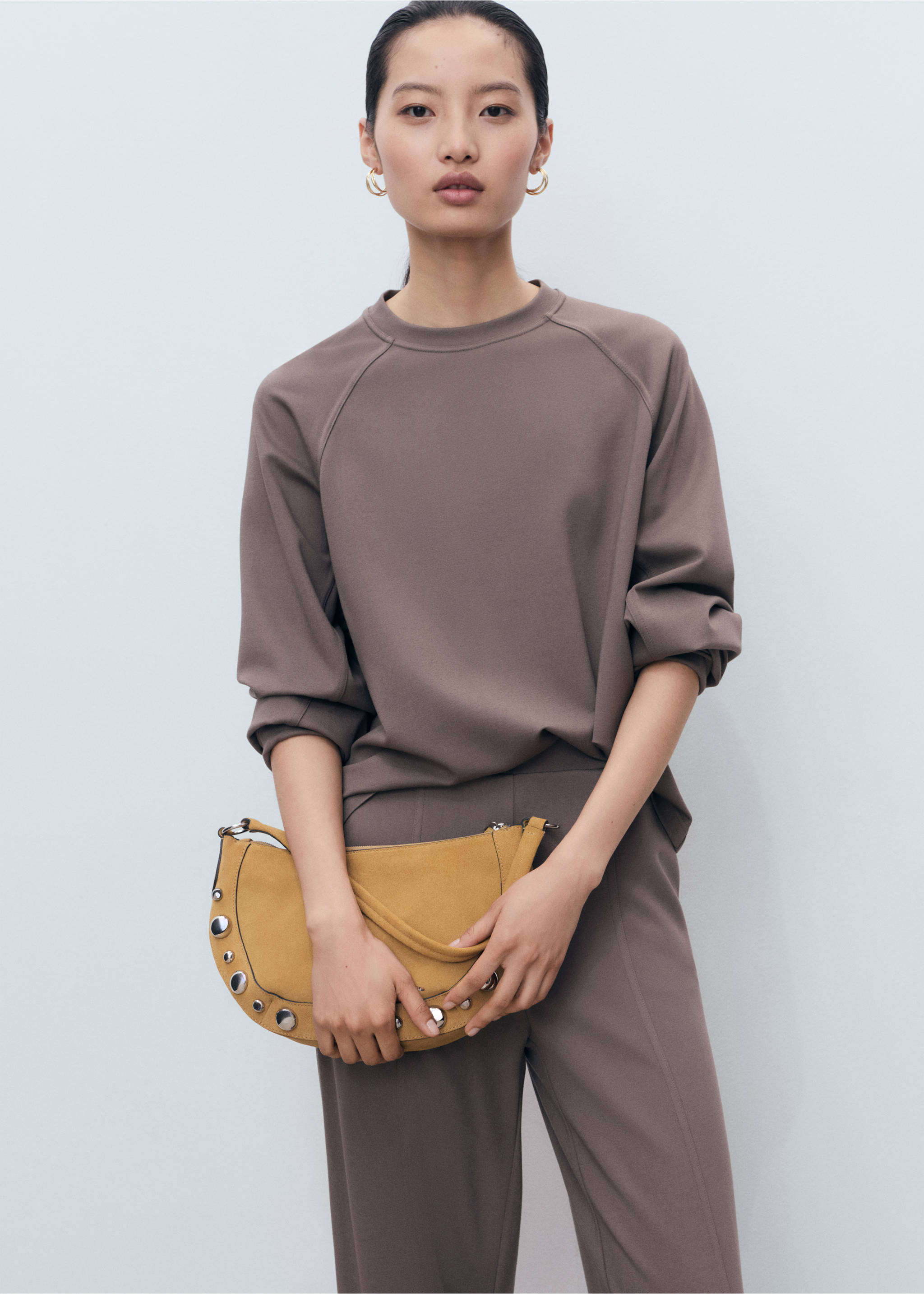 Jogger trousers with elastic waist - Medium plane, Medium Brown. Ref: 17024098-00.