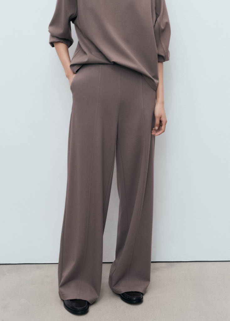 Jogger trousers with elastic waist — Medium Brown