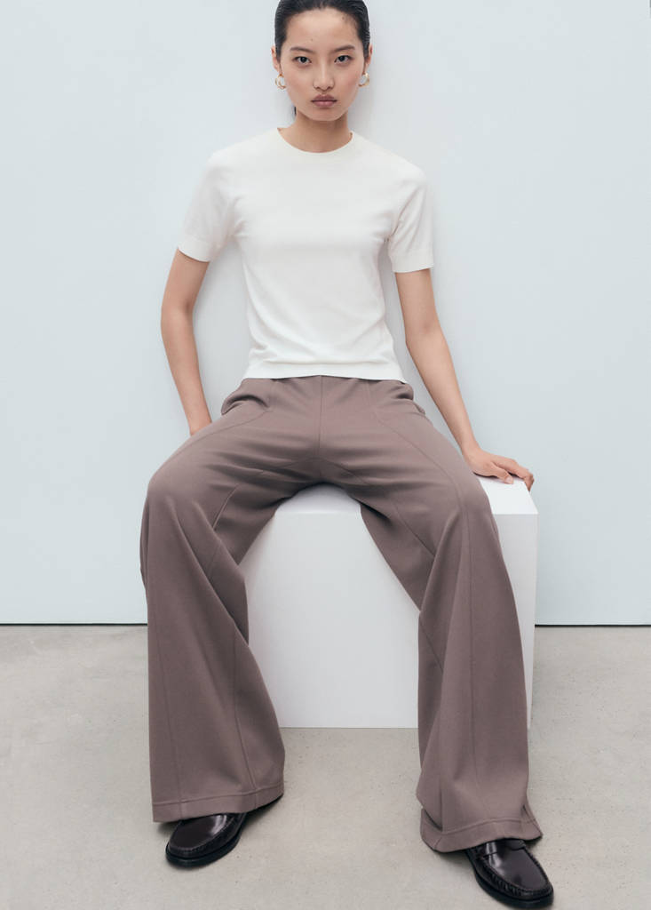 Jogger trousers with elastic waist — Medium Brown