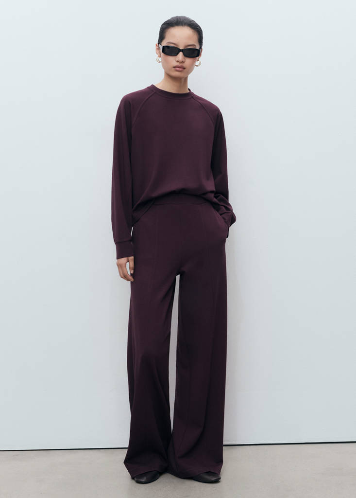Jogger trousers with elastic waist — Burgundy