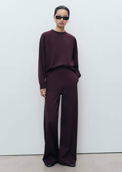 Jogger trousers with elastic waist — Burgundy 2