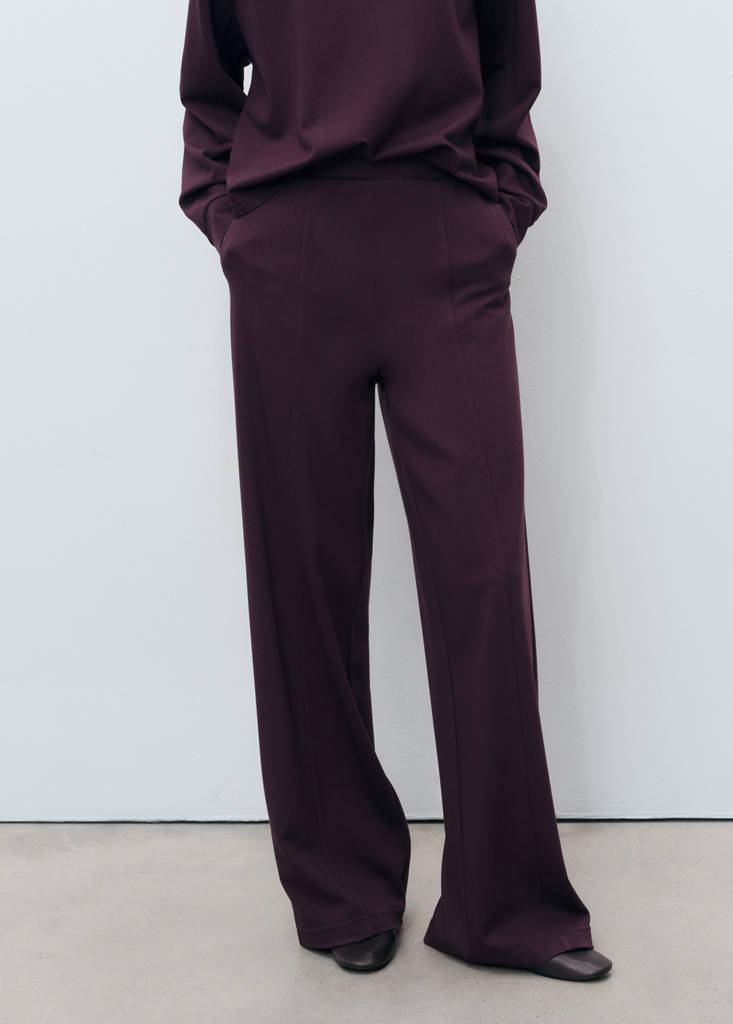 Jogger trousers with elastic waist — Burgundy