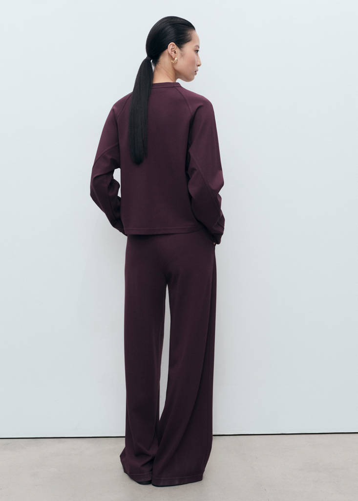 Jogger trousers with elastic waist — Burgundy