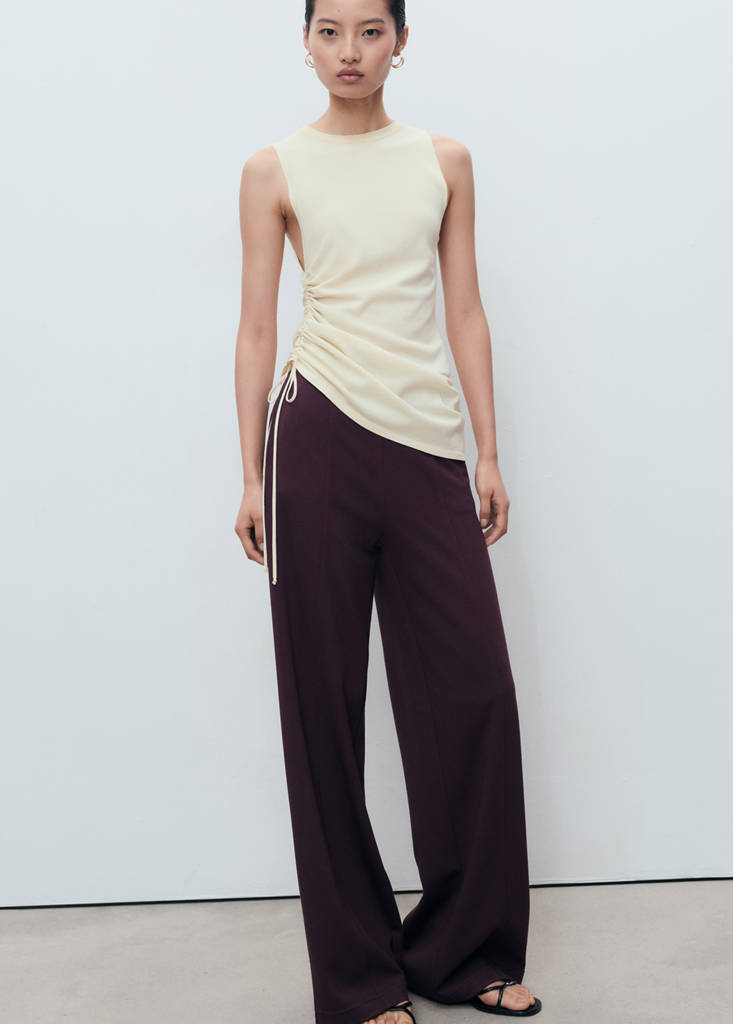 Jogger trousers with elastic waist — Burgundy