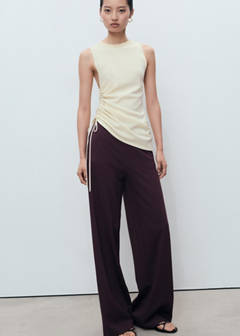 Jogger trousers with elastic waist — Burgundy 4