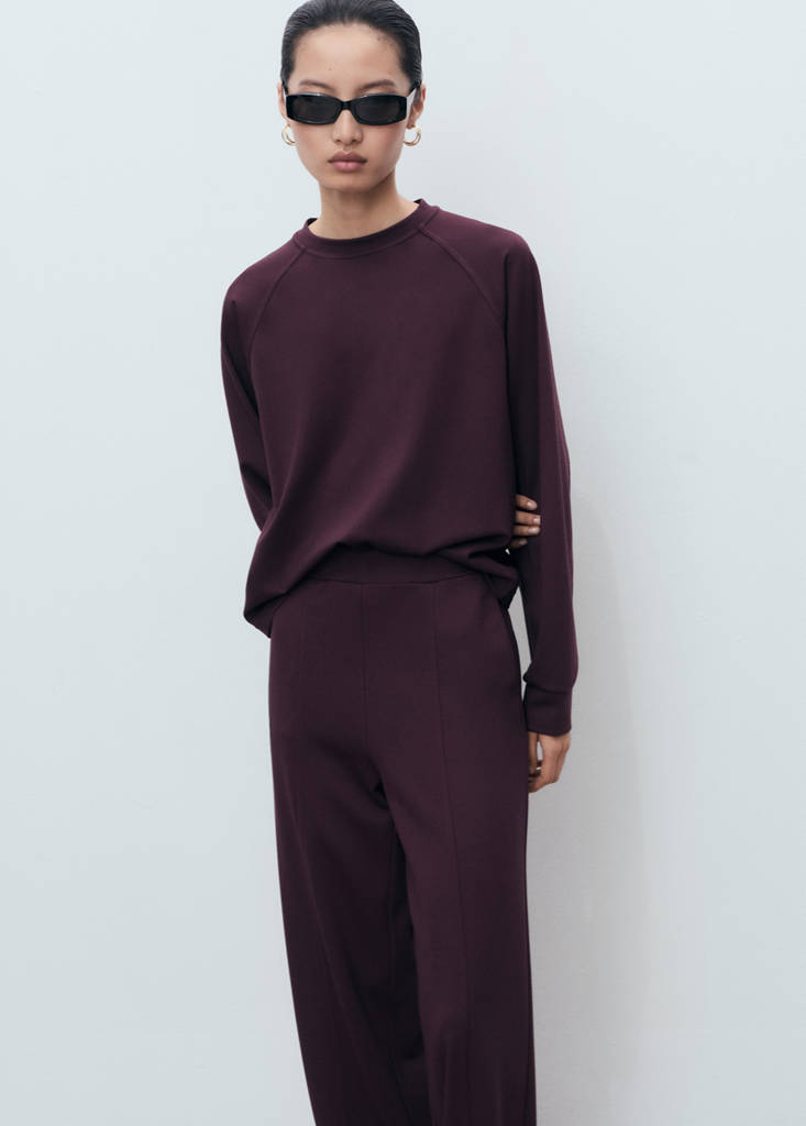 Jogger trousers with elastic waist — Burgundy