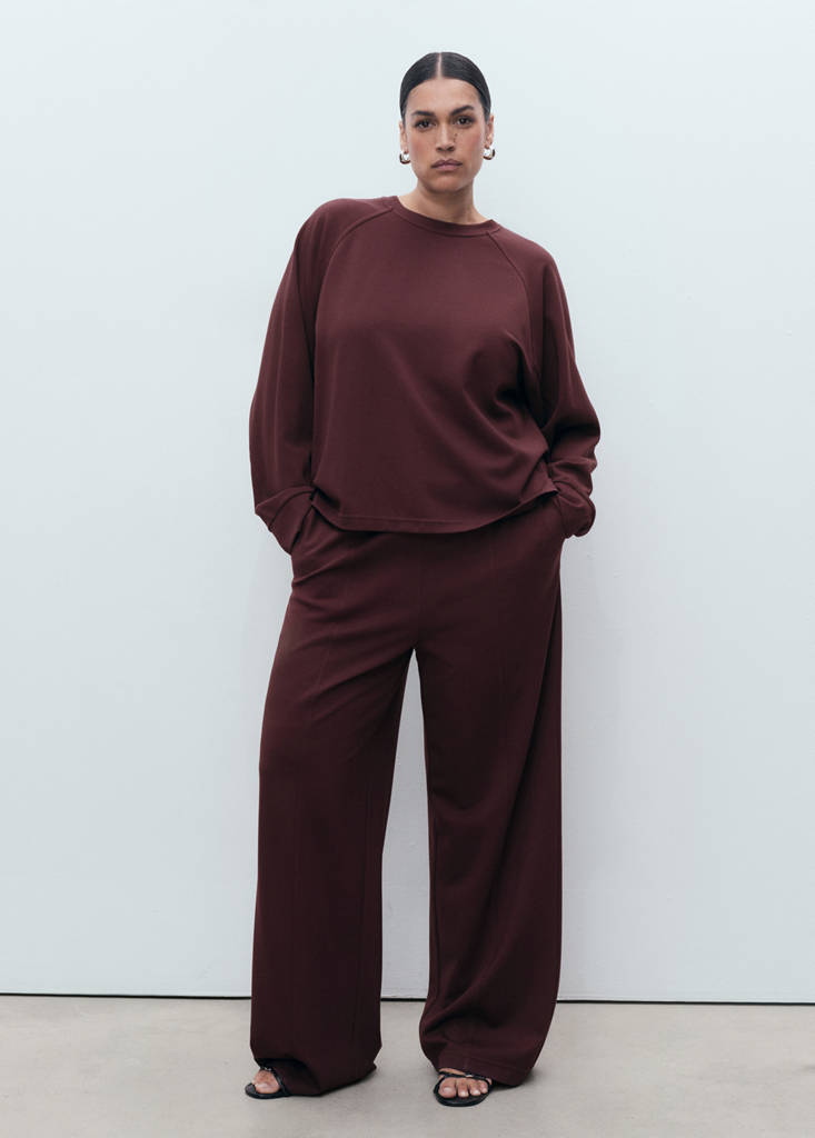 Jogger trousers with elastic waist — Burgundy