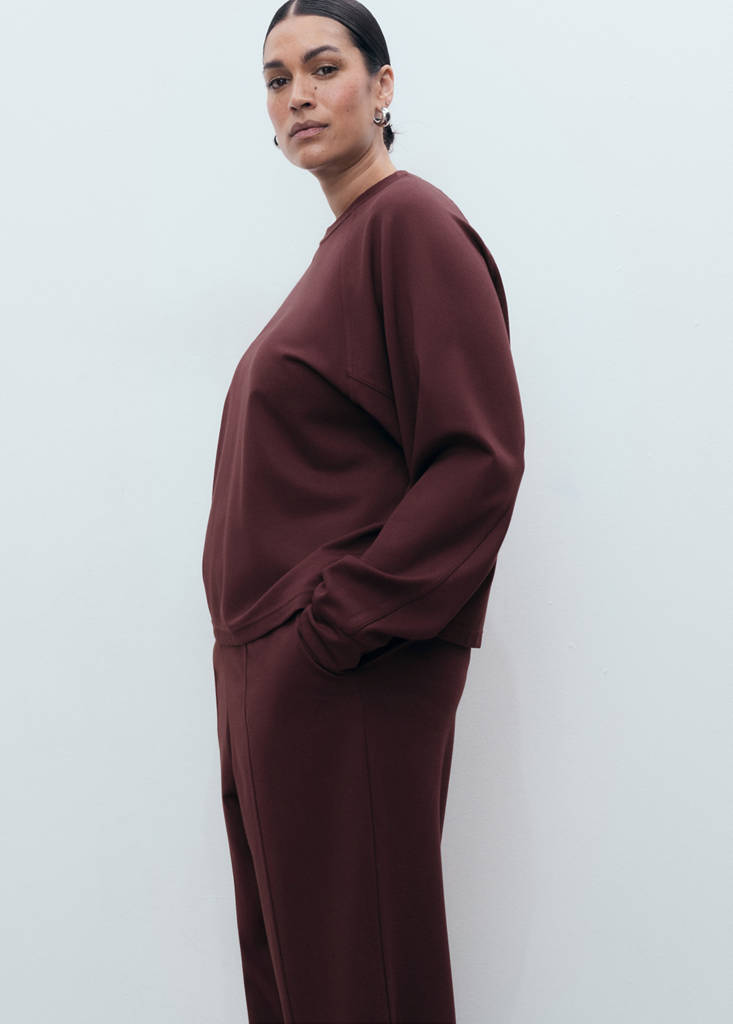 Jogger trousers with elastic waist — Burgundy