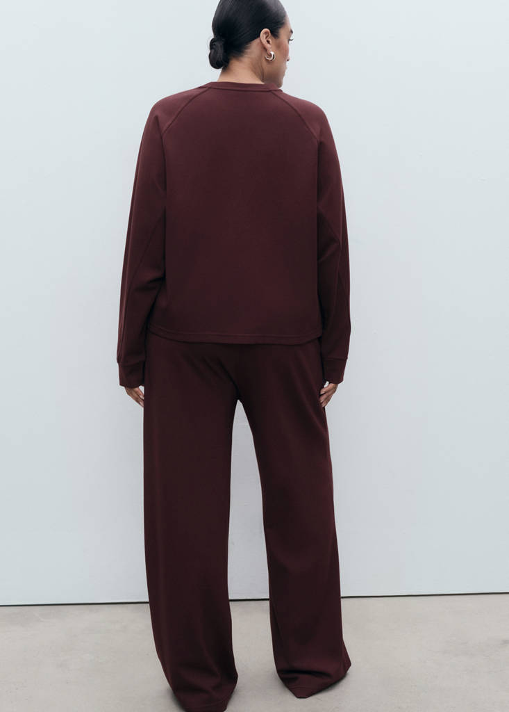 Jogger trousers with elastic waist — Burgundy