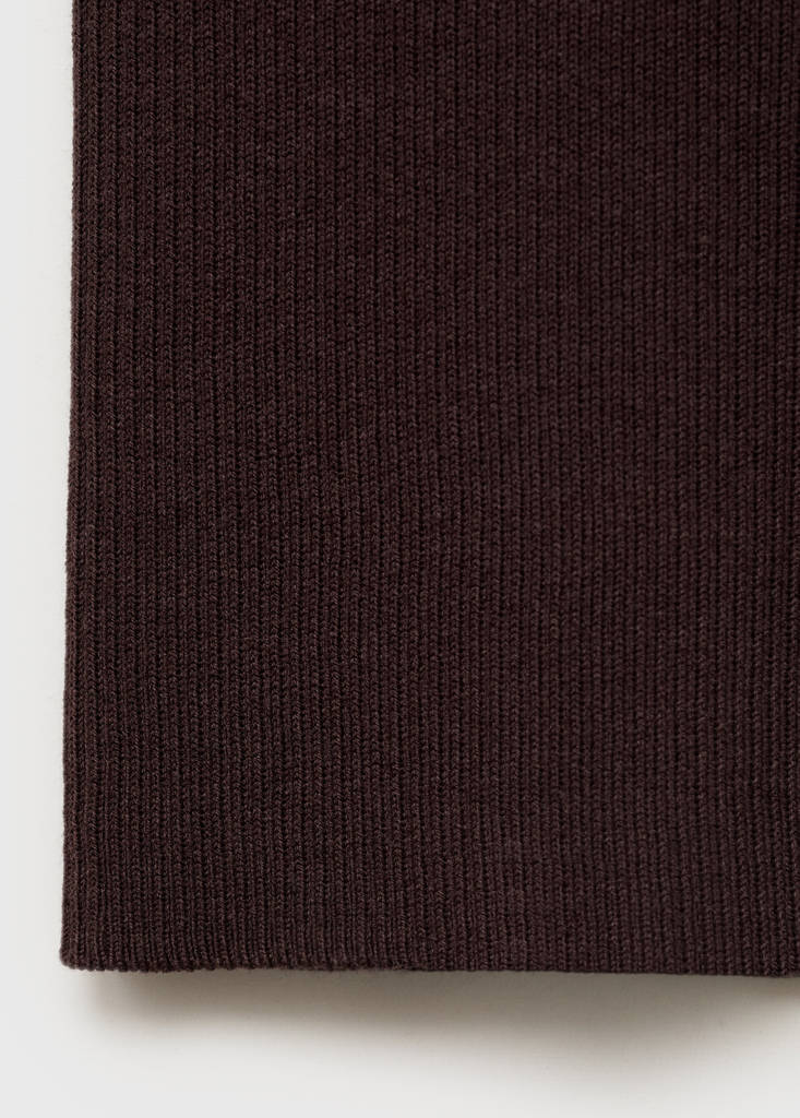 Short-sleeved ribbed sweater — Chocolate