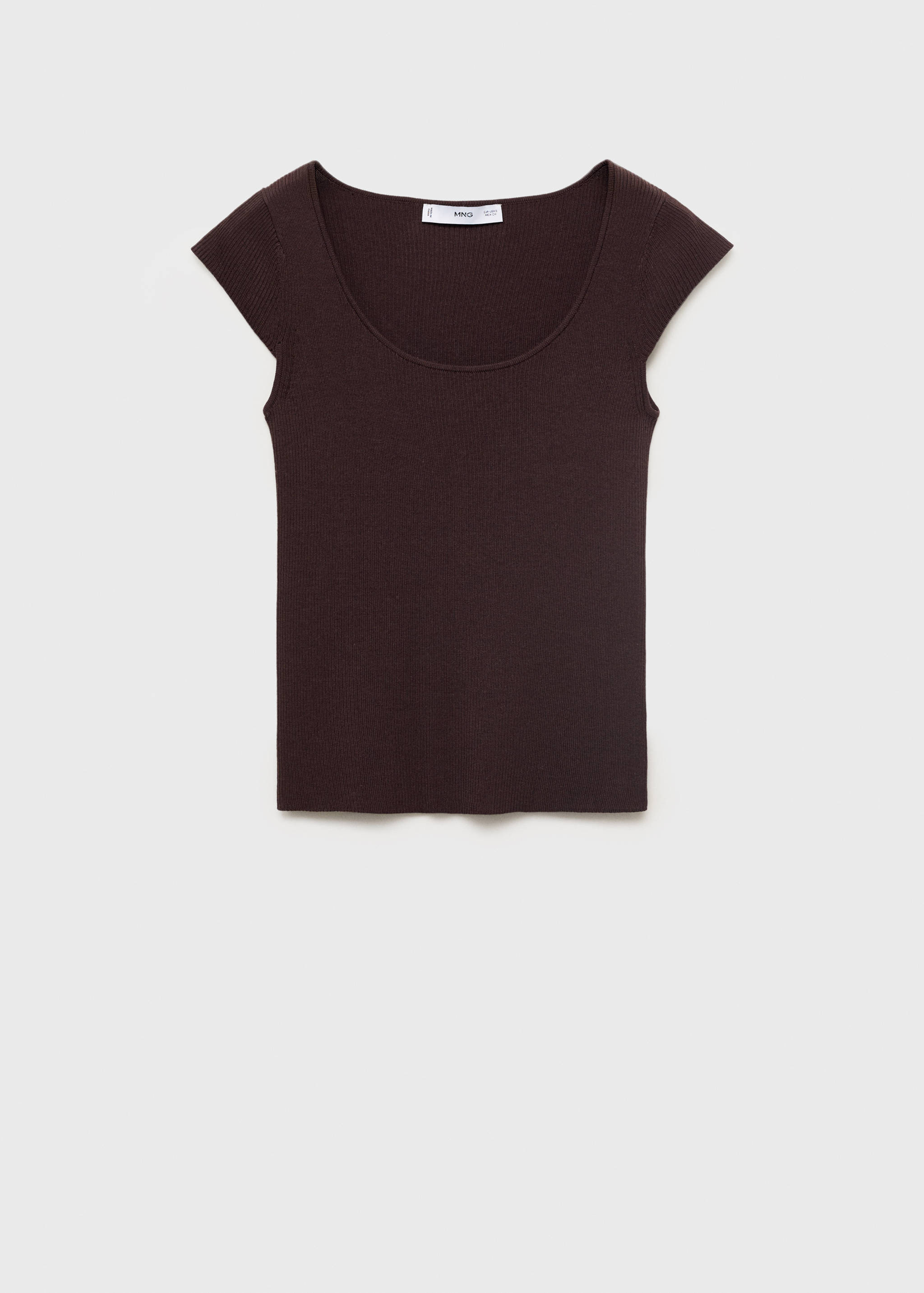 Short-sleeved ribbed sweater - Article without model