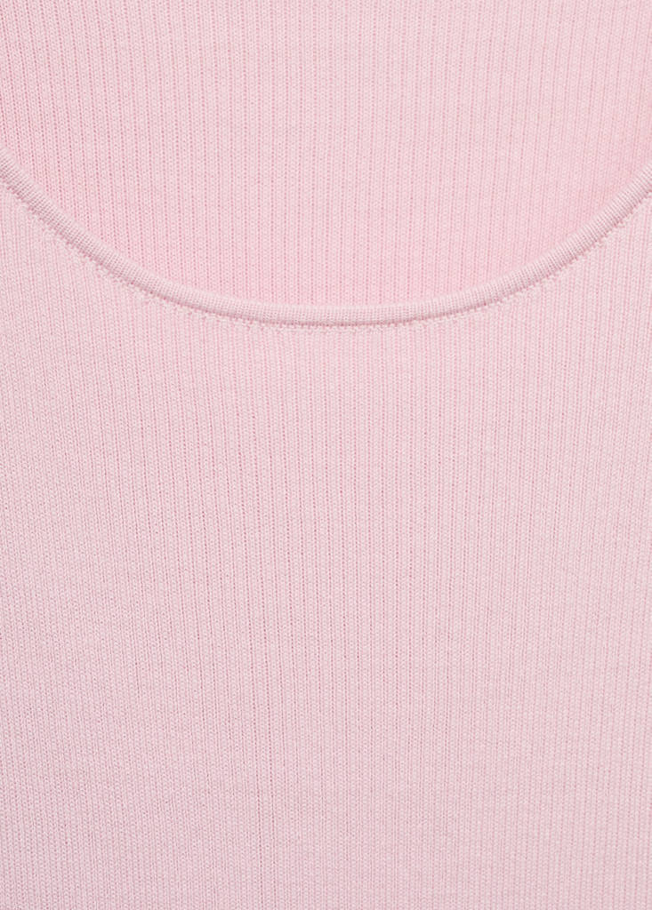 Short-sleeved ribbed sweater — Pastel Pink