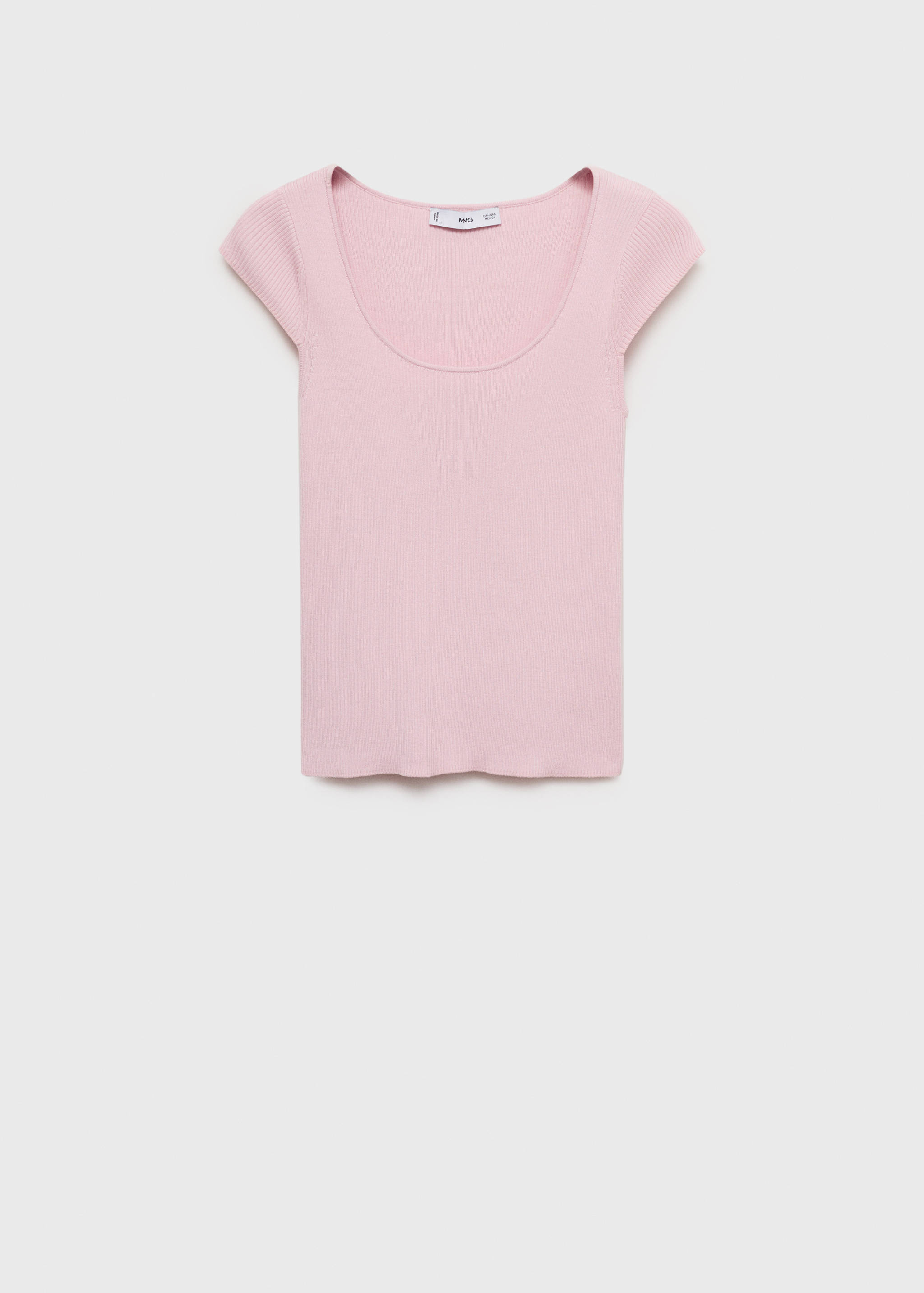 Short-sleeved ribbed sweater - Article without model
