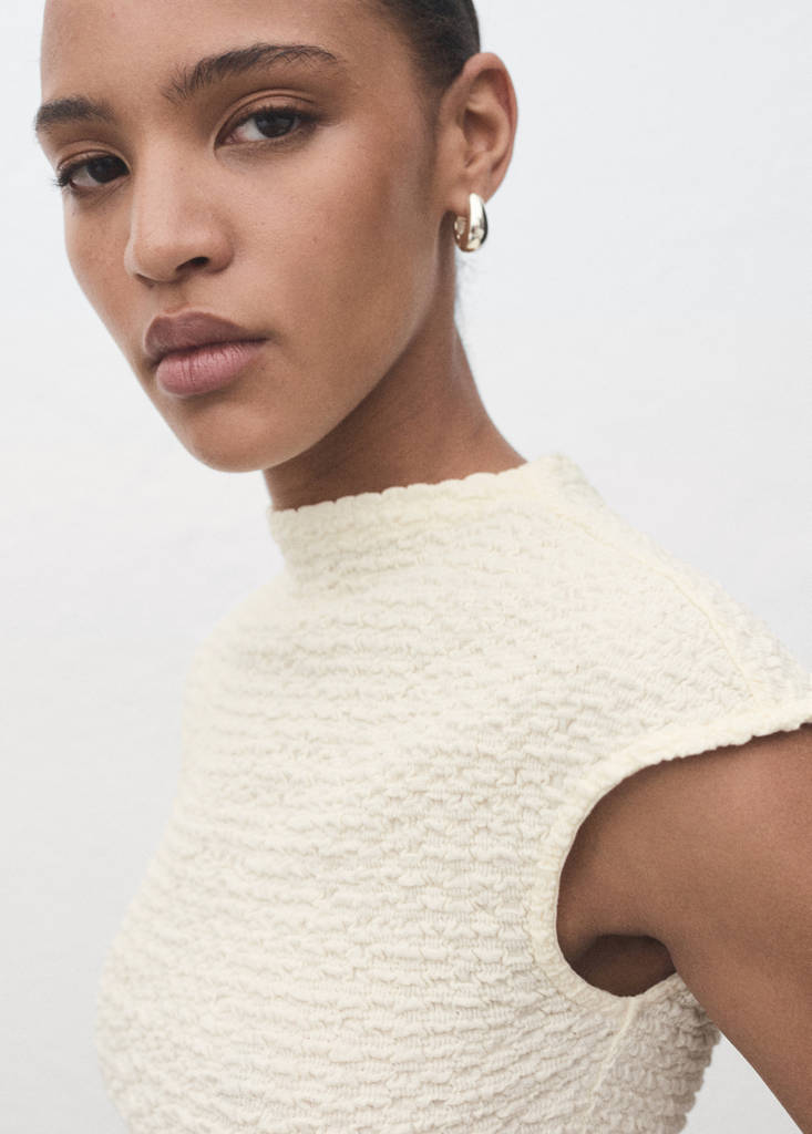 Textured cotton top — Off White
