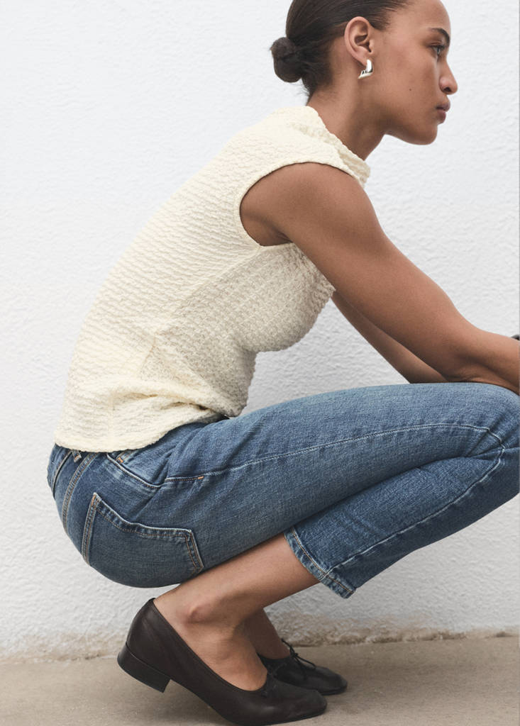 Textured cotton top — Off White