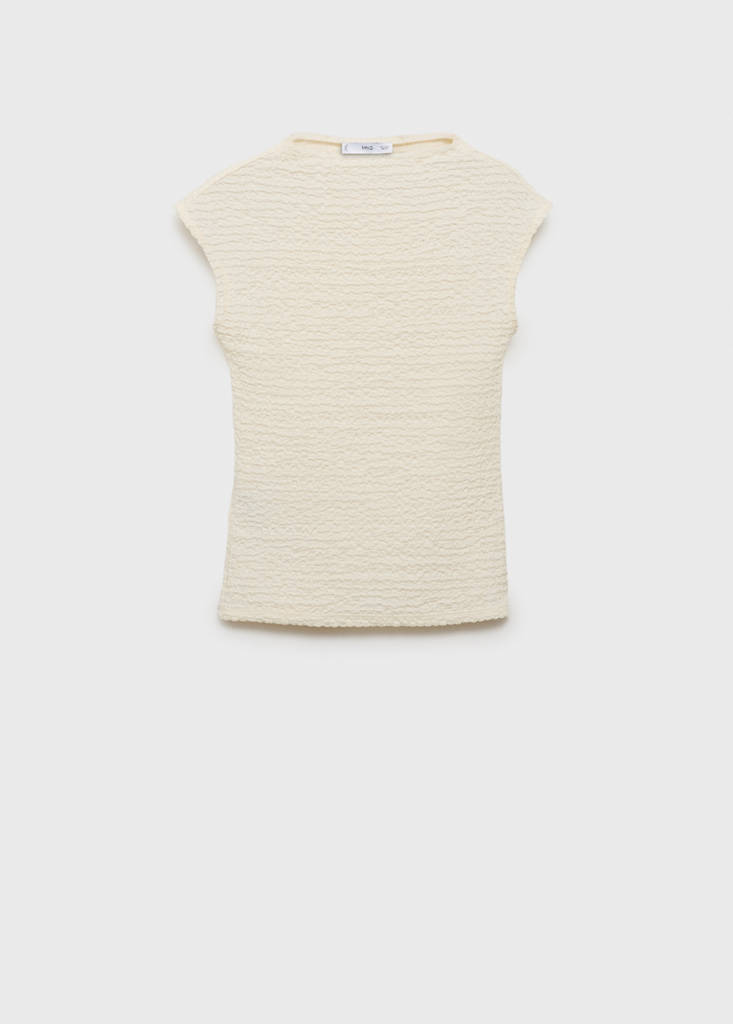 Textured cotton top — Off White
