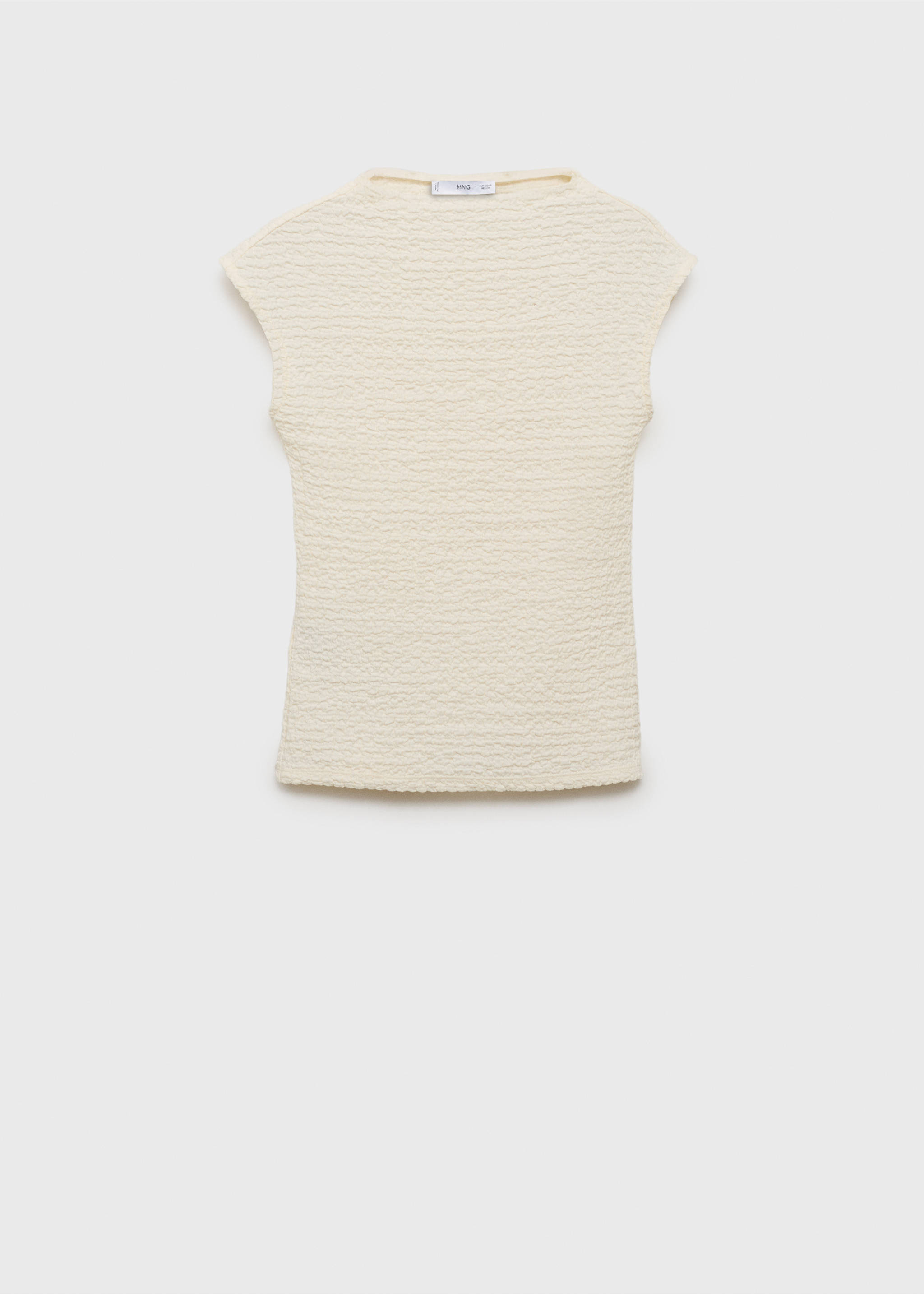 Textured cotton top - Article without model, Off White. Ref: 17024101-00.
