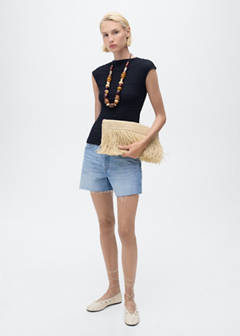 Textured cotton top — Navy 2