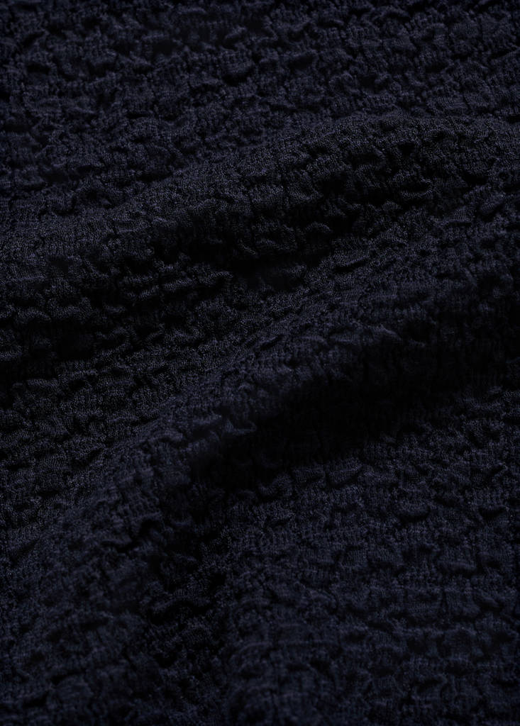 Textured cotton top — Navy
