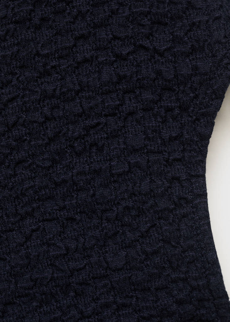 Textured cotton top — Navy