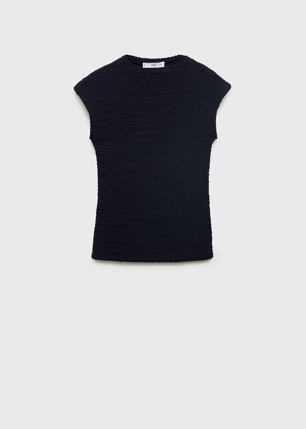 Textured cotton top — Navy