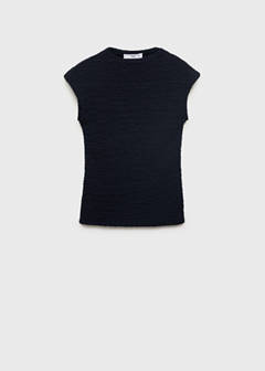Textured cotton top — Navy 9