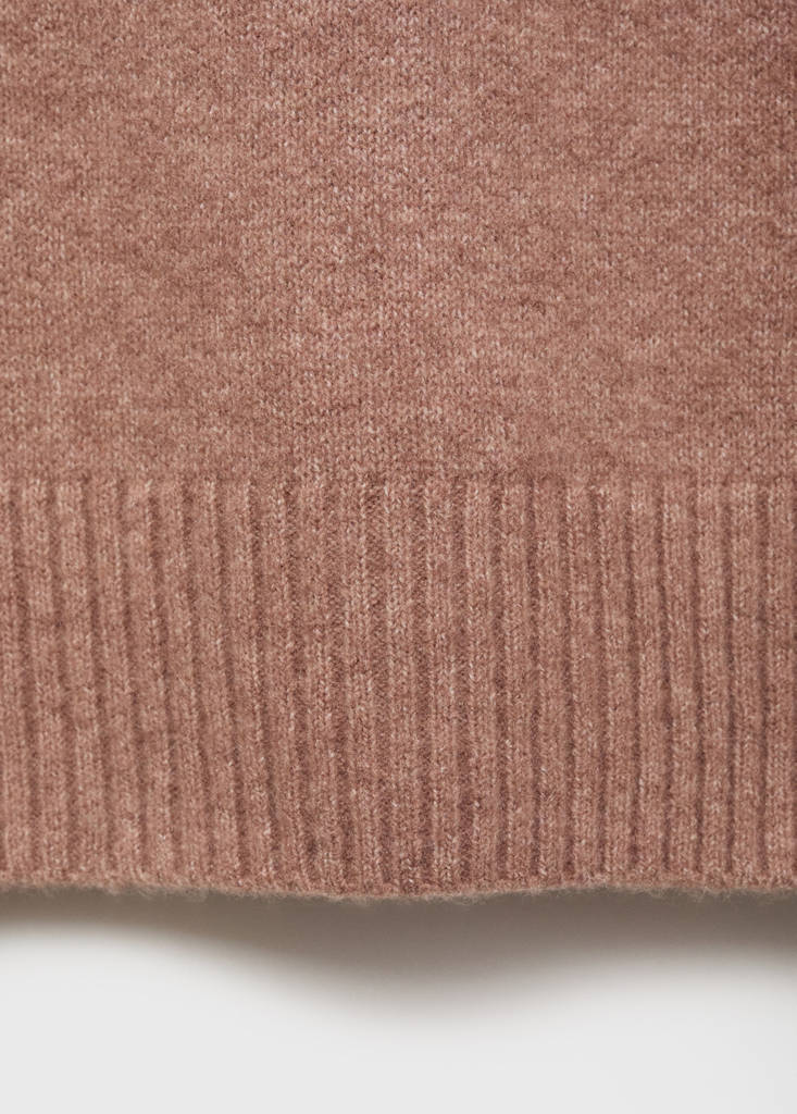 Round-neck knitted sweater — Medium Brown