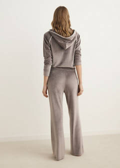 Soft-touch velour trousers — Medium Brown 3