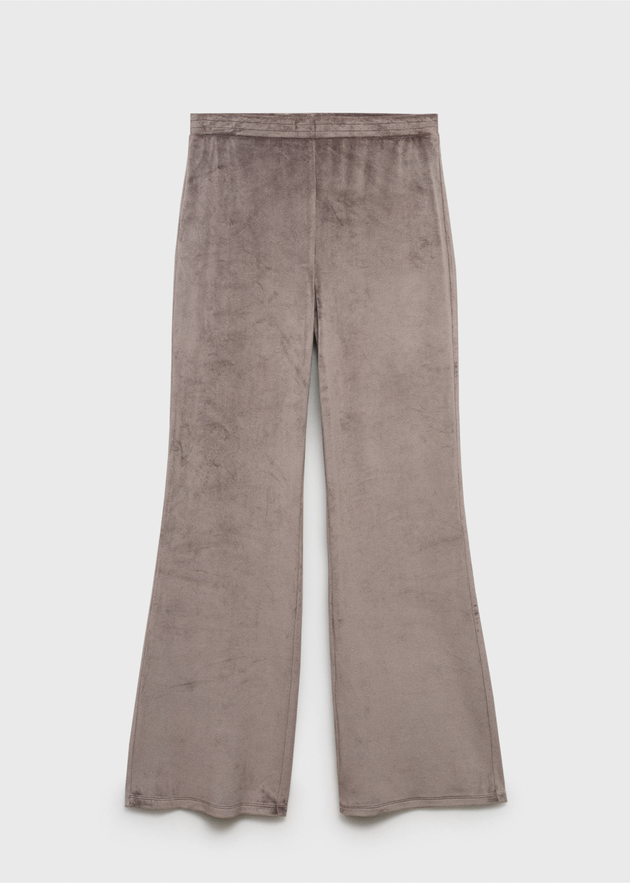 Taupe velour pyjama trousers with an elasticated waistband., Medium Brown. Ref: 17024105-00.
