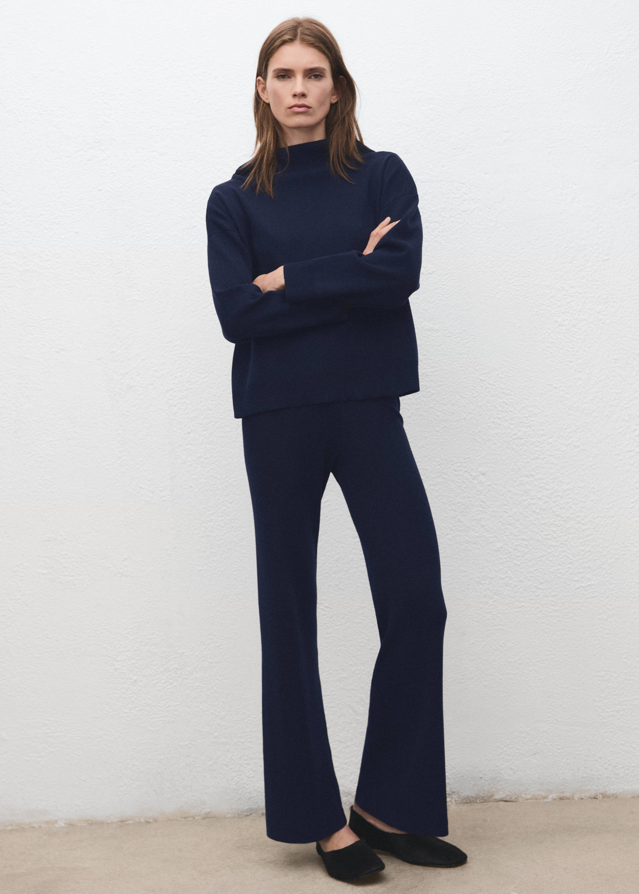 Rynkad tröja med polokrage - Allmän bild