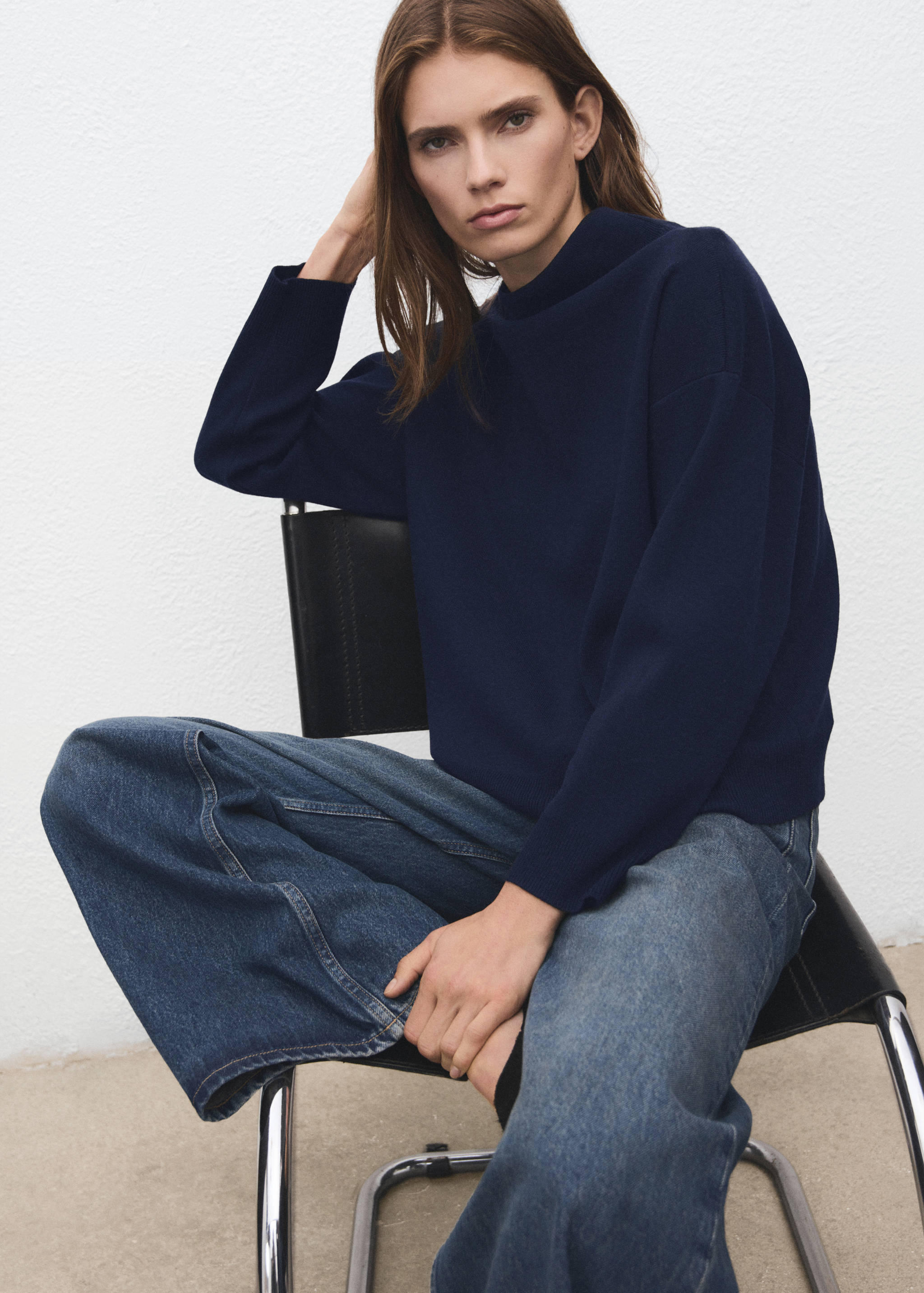 Rynkad tröja med polokrage - Bild av mittparti