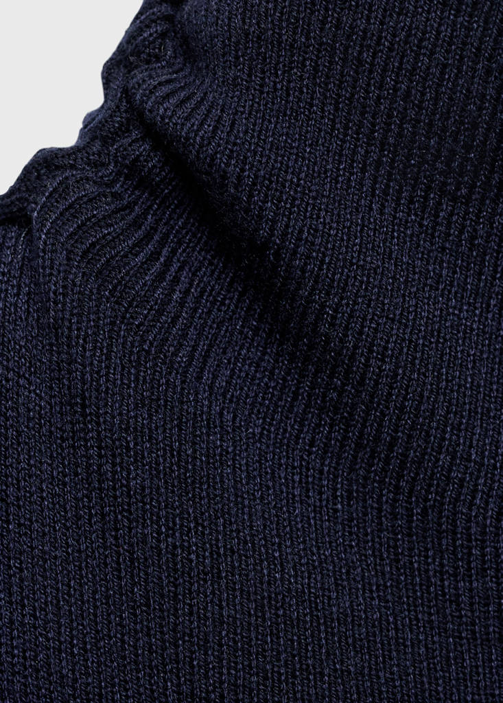 Ruched turtleneck sweater — Navy