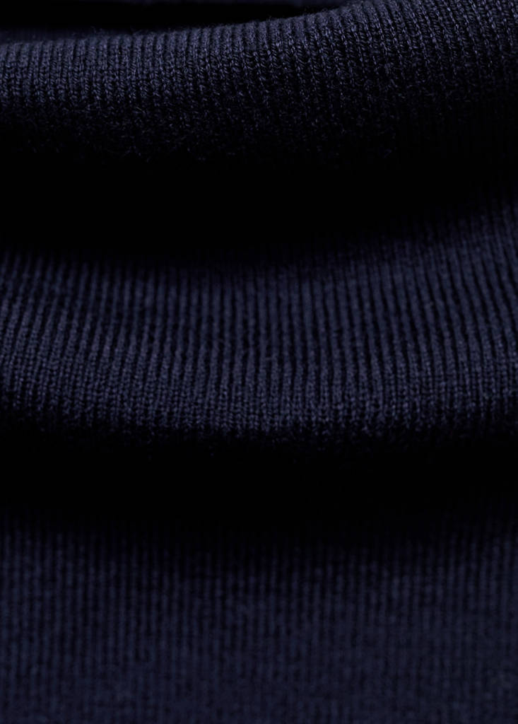 Ruched turtleneck sweater — Navy