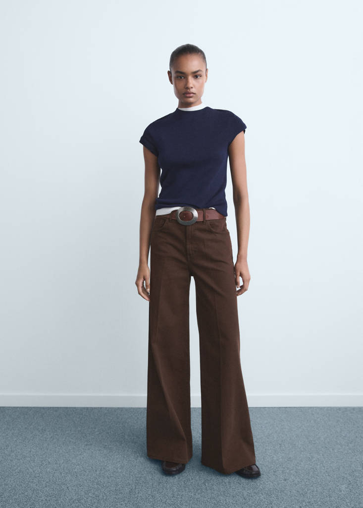 High-waisted wideleg jeans — Chocolate
