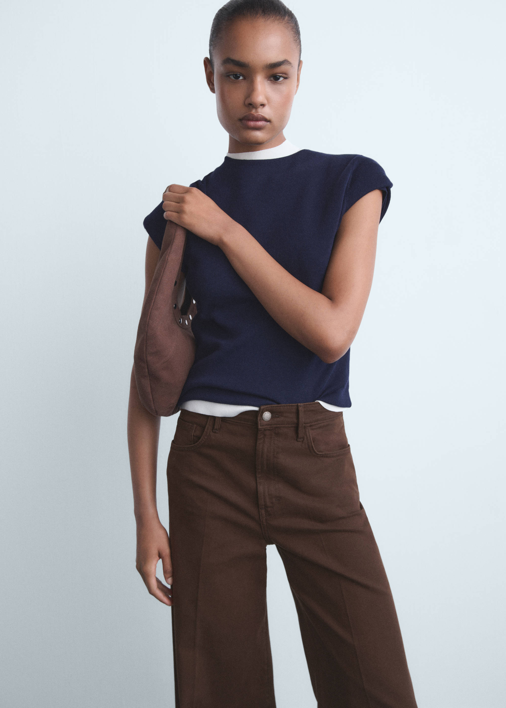 Calças de ganga wide leg com cintura alta - Pormenor do artigo 1