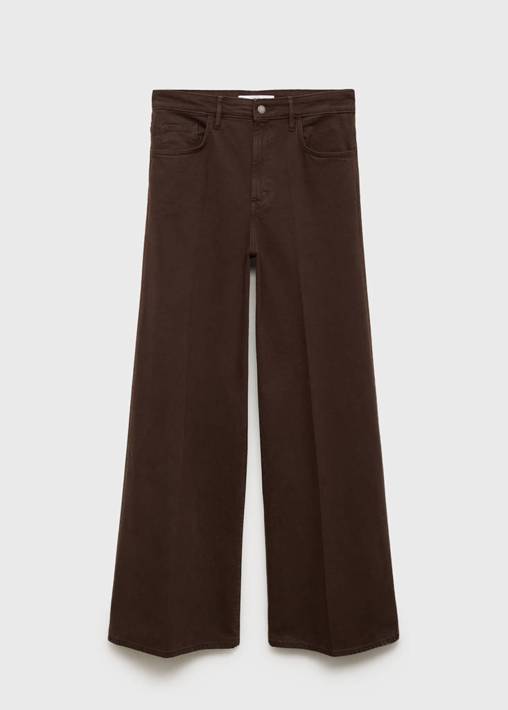 High-waisted wideleg jeans — Chocolate