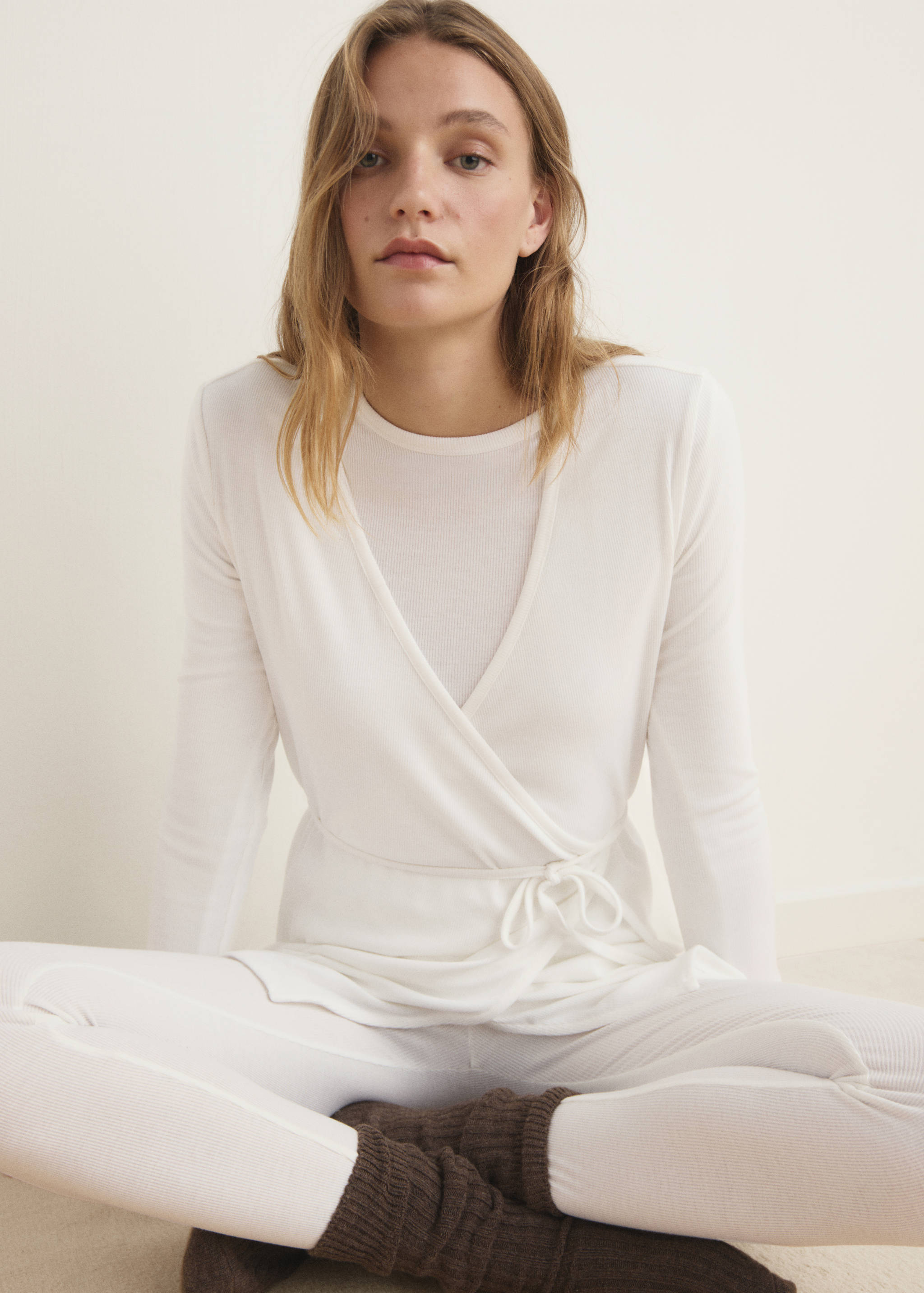 Кардиган в рубчик с завязками - Деталь изделия 2