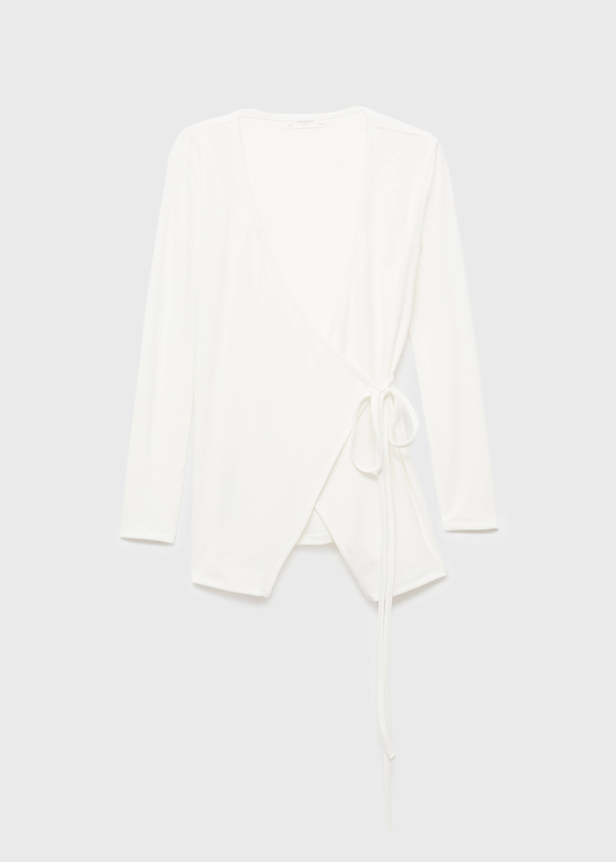 Кардиган в рубчик с завязками - Изделие без модели