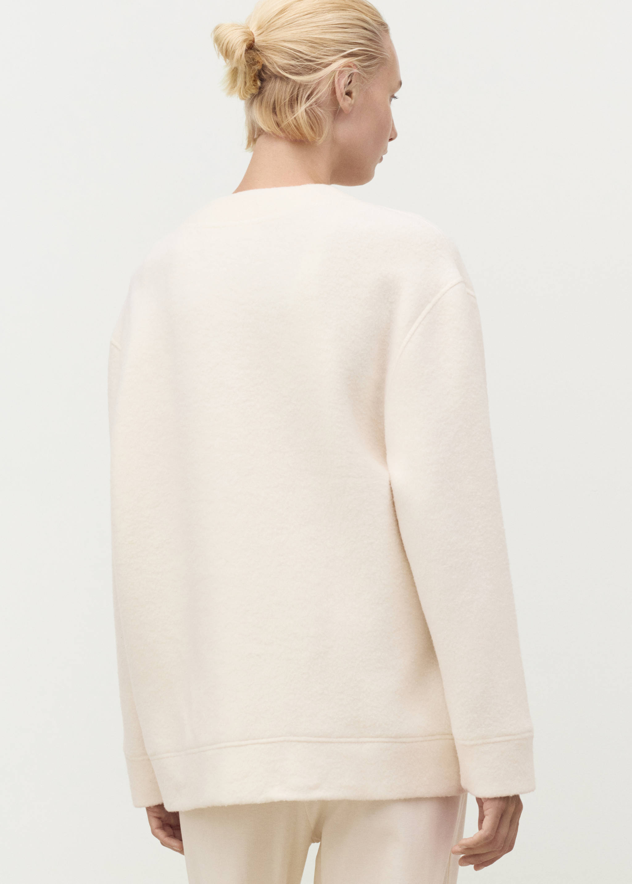 Cotton and wool cardigan with button fasteners - Reverse of the article