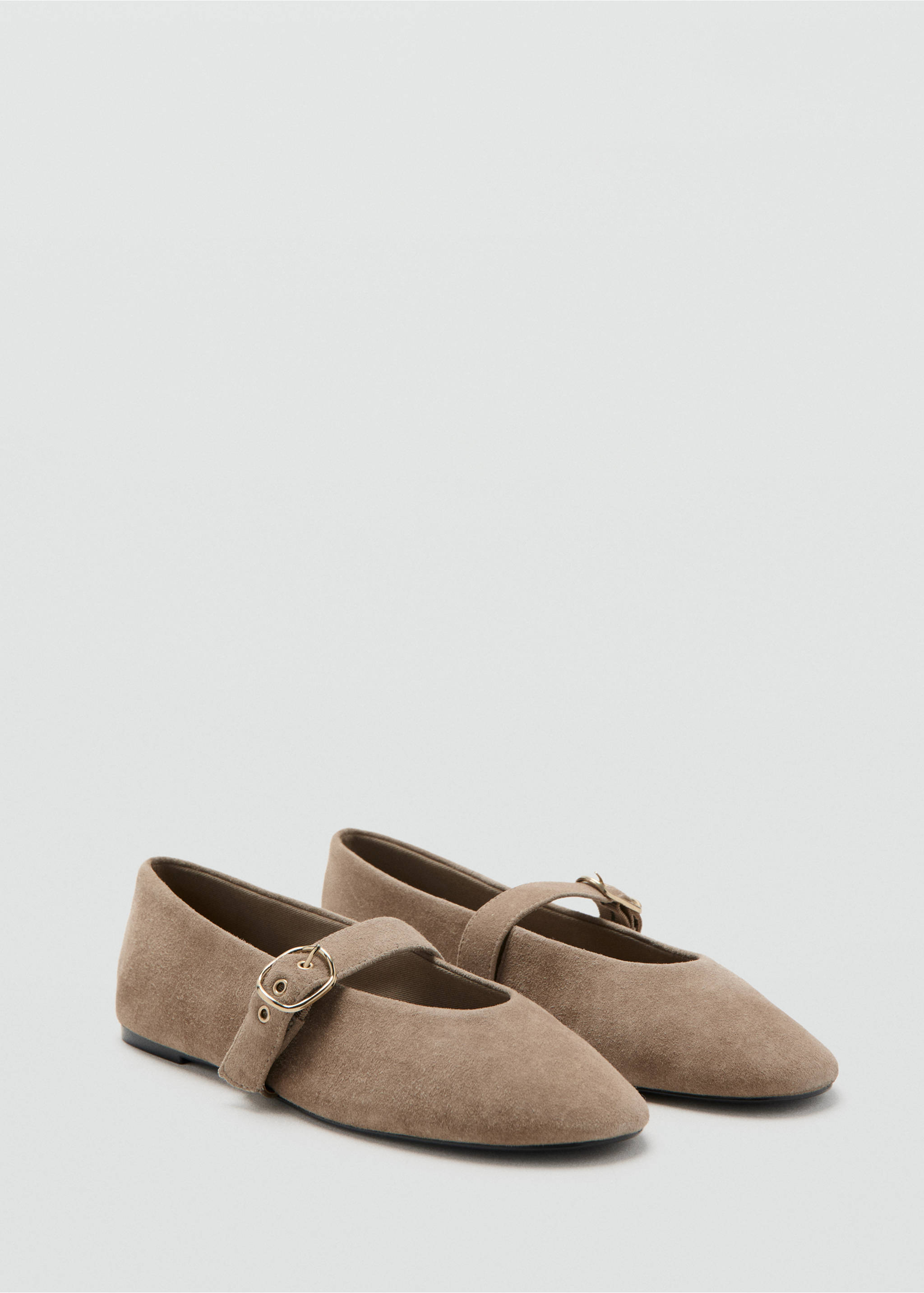 Ballerines cuir daim - Plan moyen, Sable. Ref: 17024118-00.