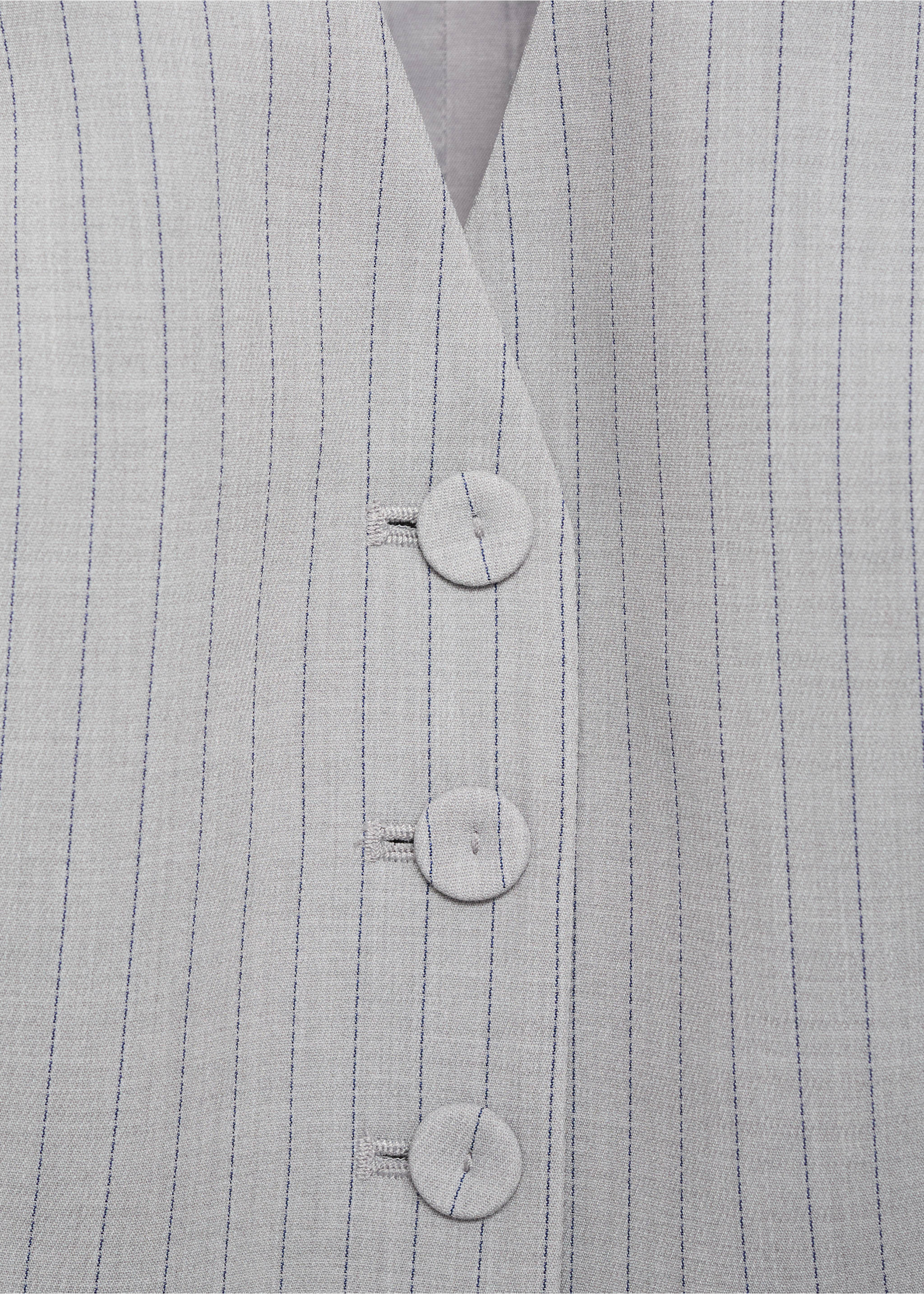 Pinstriped suit waistcoat - Details of the article 8, Grey. Ref: 17024121-00.