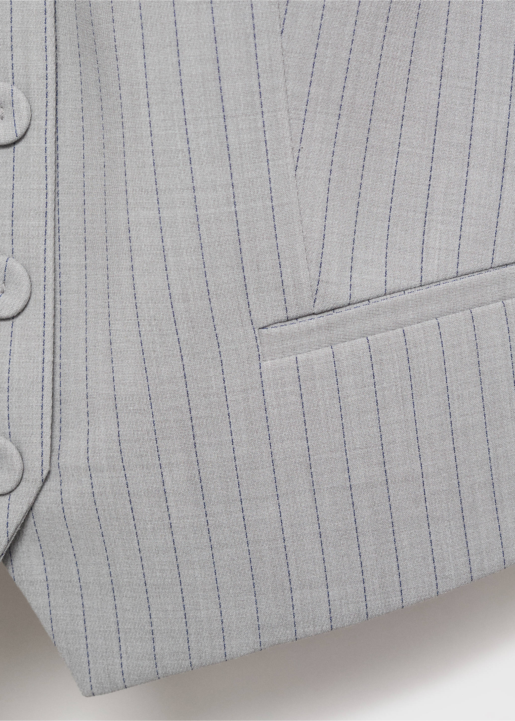 Pinstriped suit waistcoat - Details of the article 0, Grey. Ref: 17024121-00.