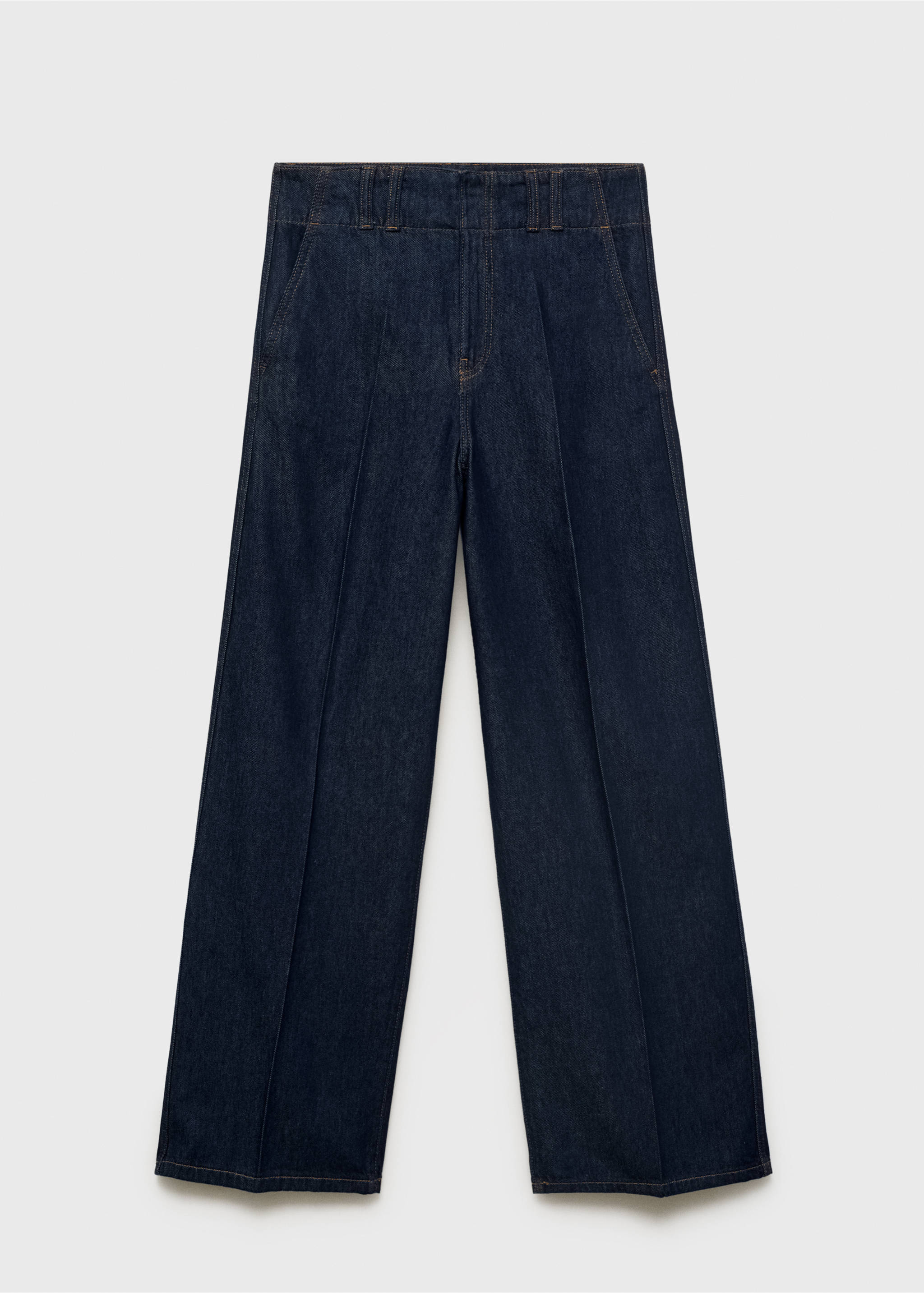 Pantalon denim large avec passants - Article sans modèle, Bleu. Ref: 17024124-00.