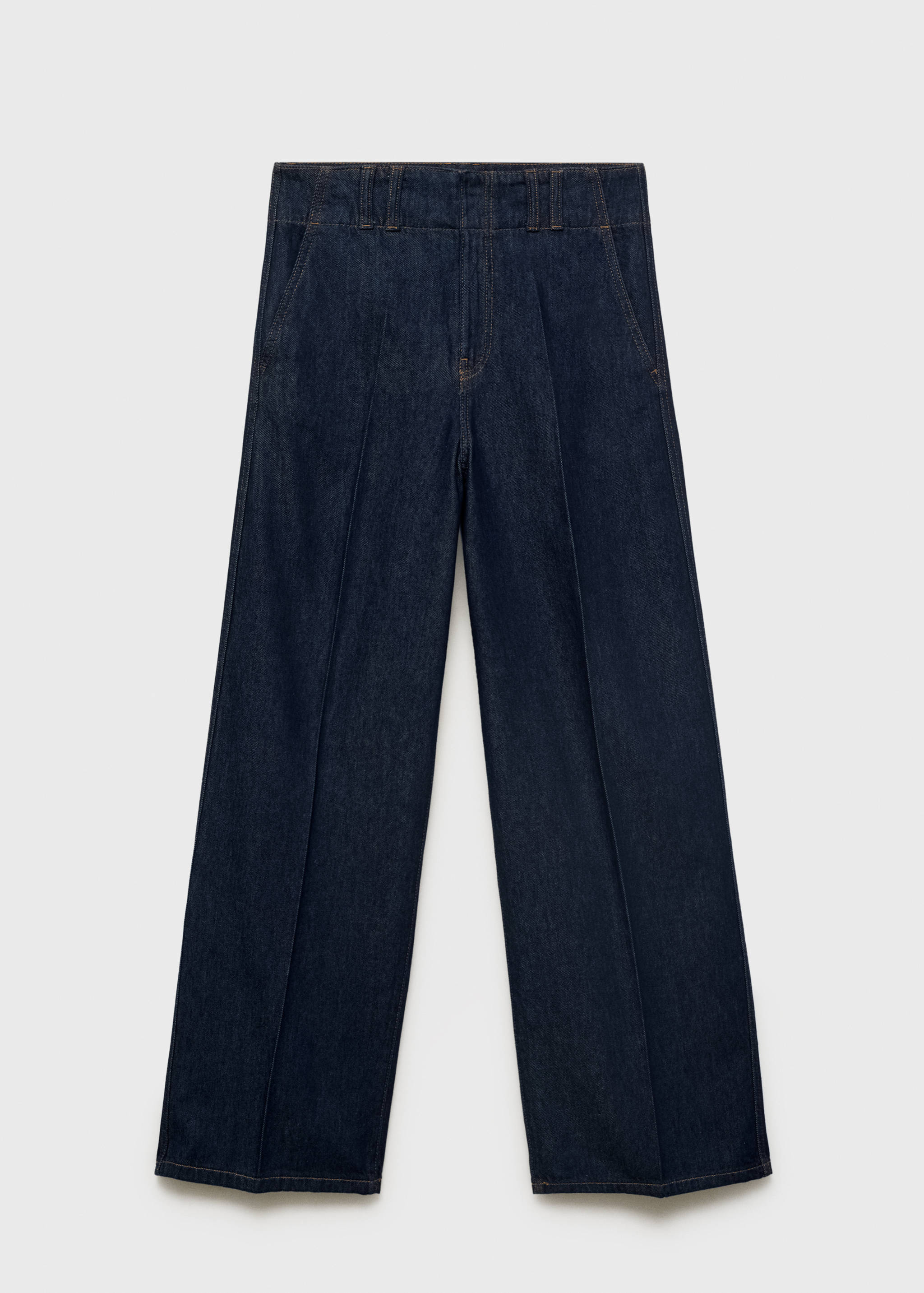 Wide leg denim trousers with belt loops - Article without model