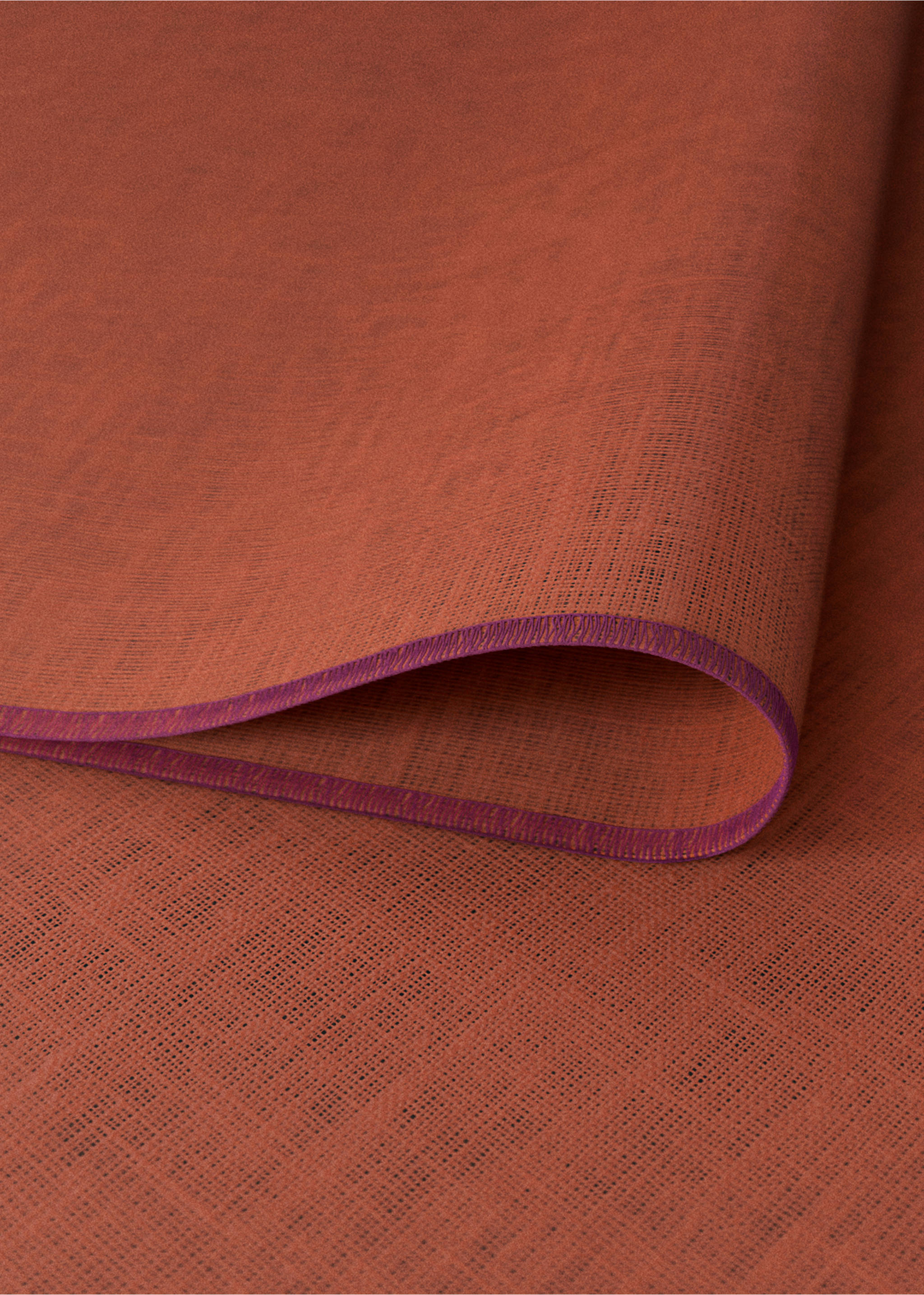 Set de table 100 % lin enduit overlock contrasté - Détail de l'article 2, Orange brûlé. Ref: 17024133-00.