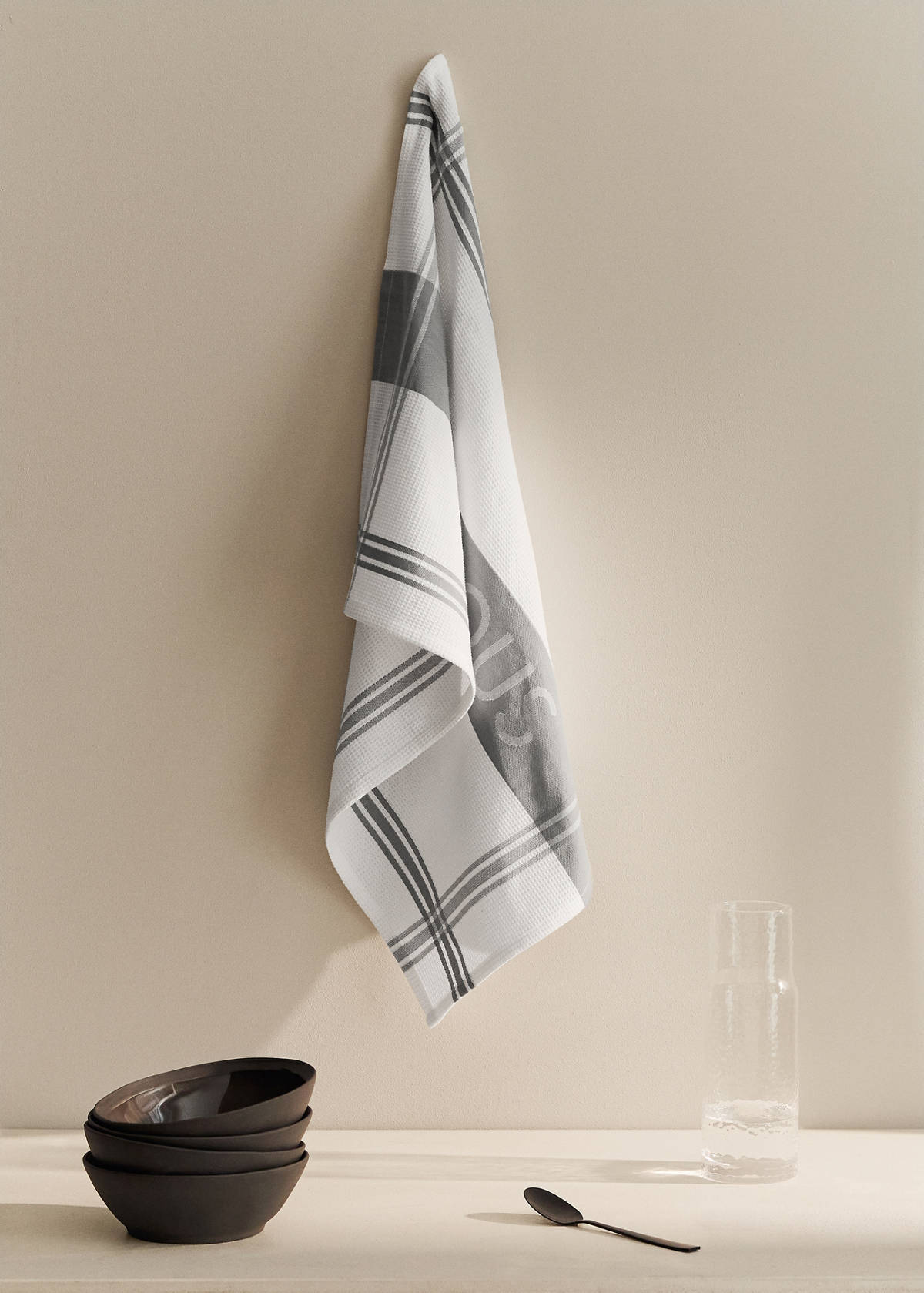 Delicious two-tone cotton kitchen towels — Grey