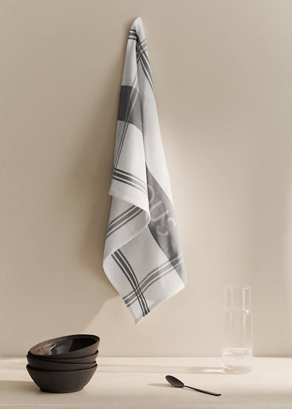 Delicious two-tone cotton kitchen towels — Grey
